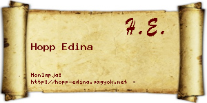 Hopp Edina névjegykártya